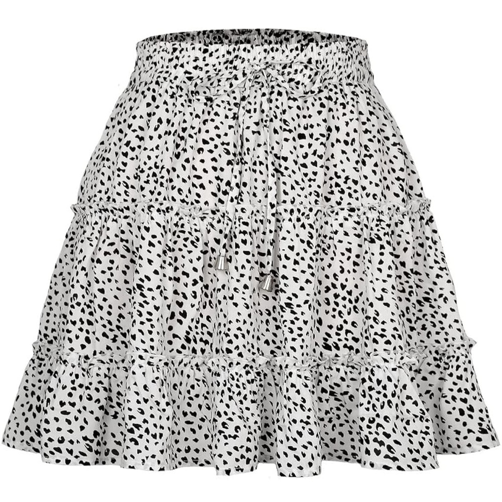 White and Black Polka Dot Skirt